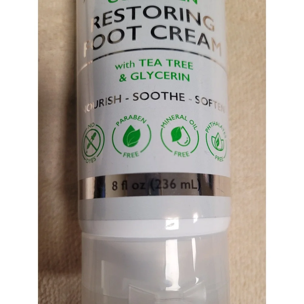 SpaScriptions Collagen‎ Restoring Foot Cream Tea Tree Glycerin 8 fl oz  NEW